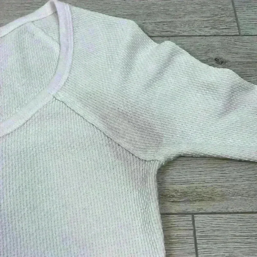 Free People White & Blue Button Top Size S